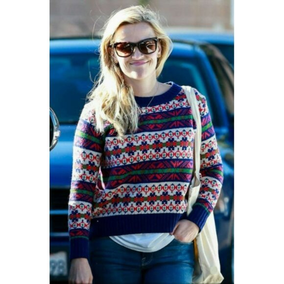 Vintage J Crew Lambswool Classic Fair Isle Sweater Size S Boxy Oversized Warm - Picture 2 of 6